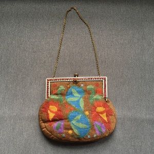 Vintage Italian Cross Stitch Frame Clutch